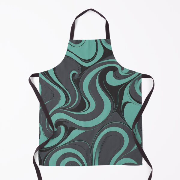 Item preview, Mid Century Modern Liquid Swirl, Charcoal, Cyan #2 designed and sold by Prints and Lifestyle.