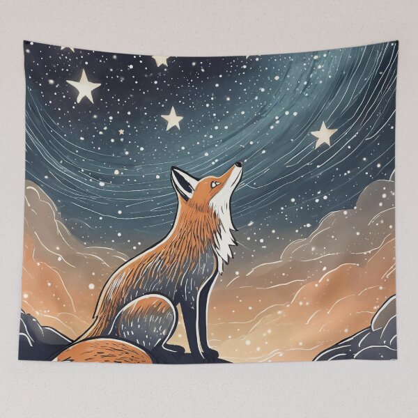 Item preview, Fox under stars designed and sold by TBMdesigns.