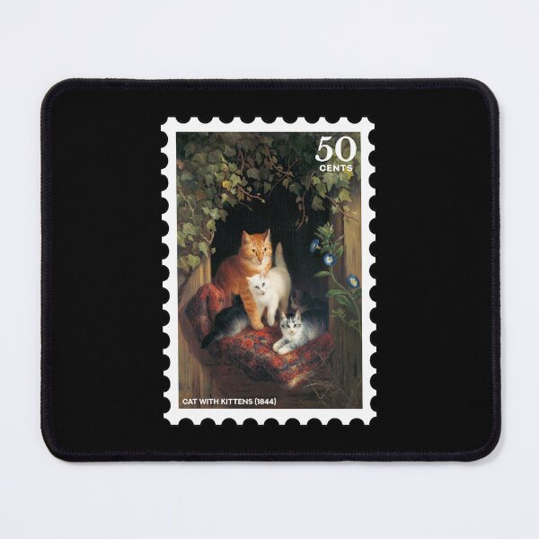 Item preview, Cat with Kittens (1844) stamp designed and sold by RabbitK.
