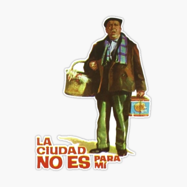 Pegatina con la obra «LA CIUDAD NO ES PARA MI » de javitennis