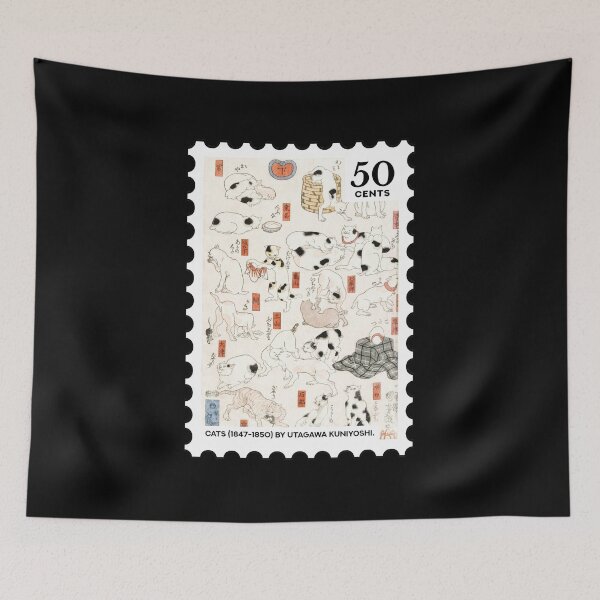 Item preview, Cats (1847-1850) Utagawa Kuniyoshi stamp designed and sold by RabbitK.