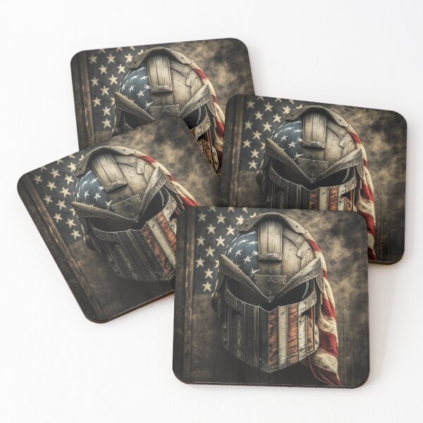 Item preview, American Flag Spartan Helmet Art designed and sold by Jades-Corner.