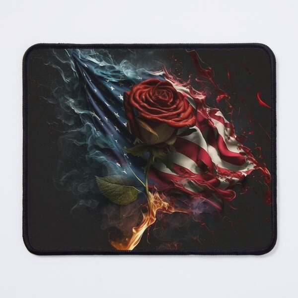 Item preview, Patriotic Rose American Flag Art designed and sold by Jades-Corner.