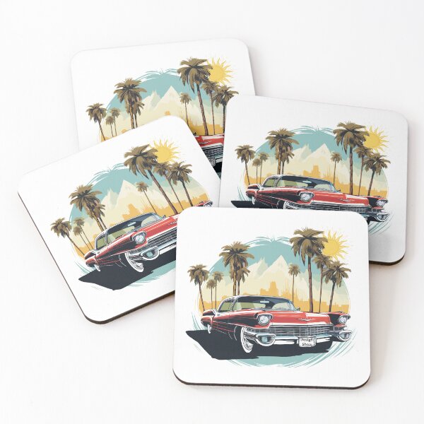 Item preview, Vintage Red Cadillac among Palm Trees designed and sold by Design Shop.