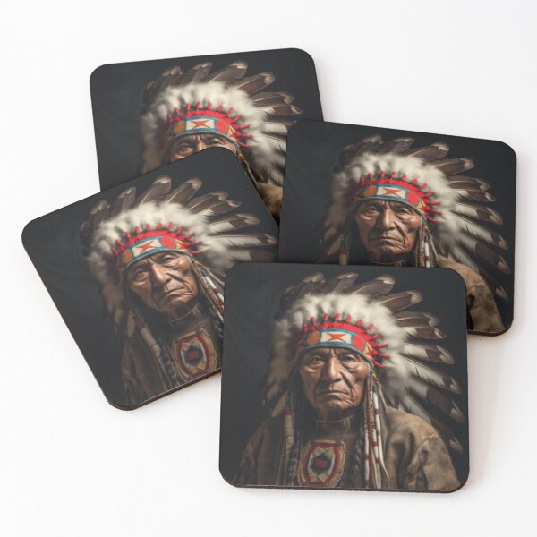 Item preview, Male Native American tribal chief with feather headdress designed and sold by cristina1001.