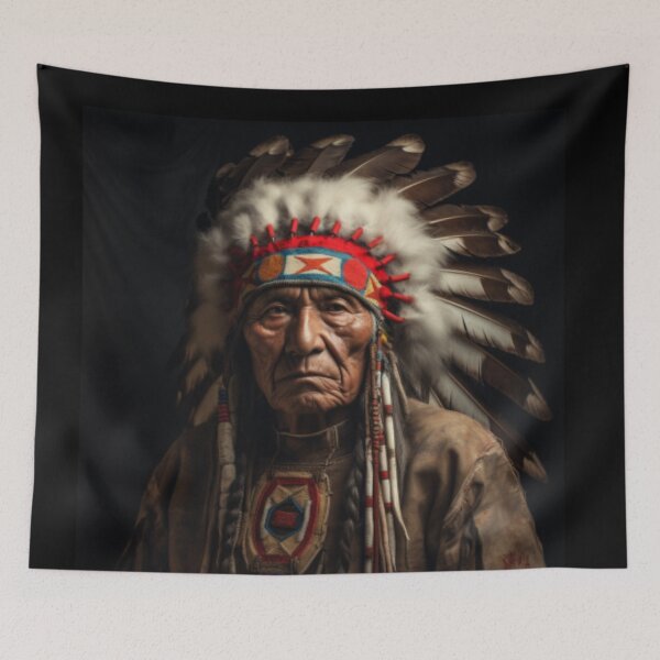 Item preview, Male Native American tribal chief with feather headdress designed and sold by cristina1001.