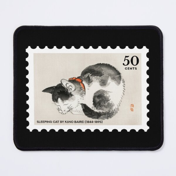 Item preview, Sleeping cat by Kōno Bairei (1844-1895) stamp designed and sold by RabbitK.