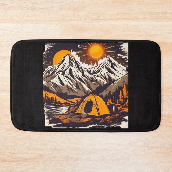 Item preview, Hillside Haven: Camping Tent Painting designed and sold by Wonder Pixel Studio.