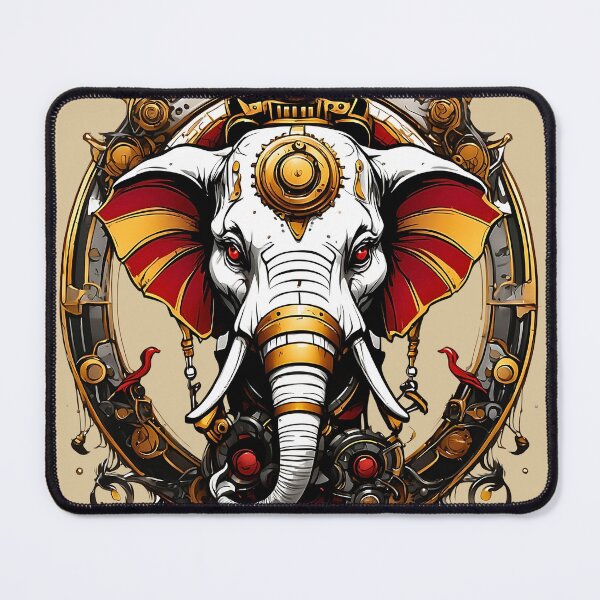Item preview, Steampunk White Elephant fantasy retro vintage design designed and sold by BorgSpareParts.