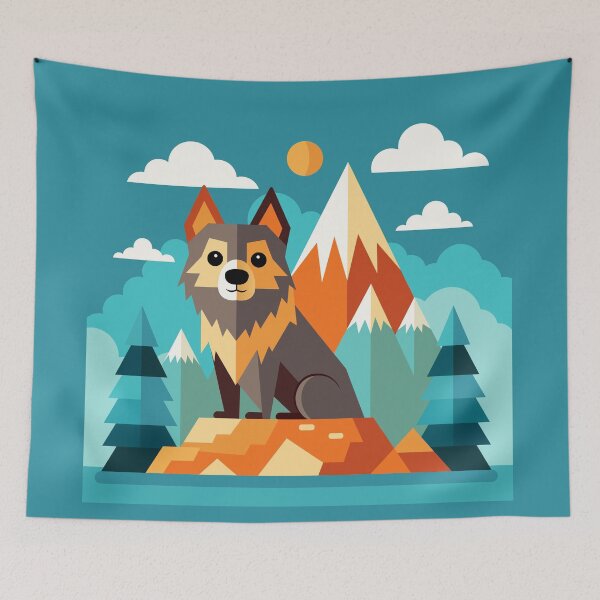 Item preview, wolf and mountain designed and sold by nalpoonggee.
