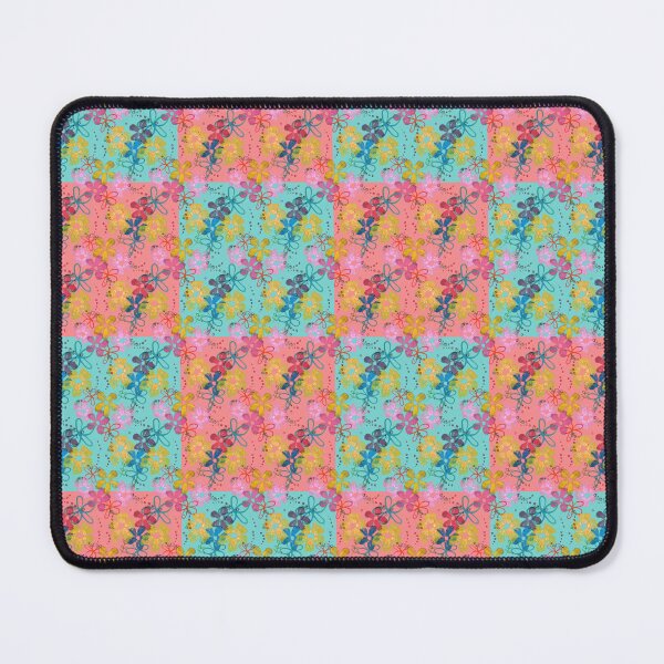 Item preview, Vibrant Summery Flowers on a Turquoise and Pink Checkerboard  designed and sold by ashleywilks.