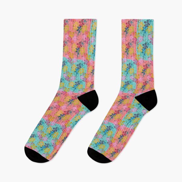 Item preview, Vibrant Summery Flowers on a Turquoise and Pink Checkerboard  designed and sold by ashleywilks.