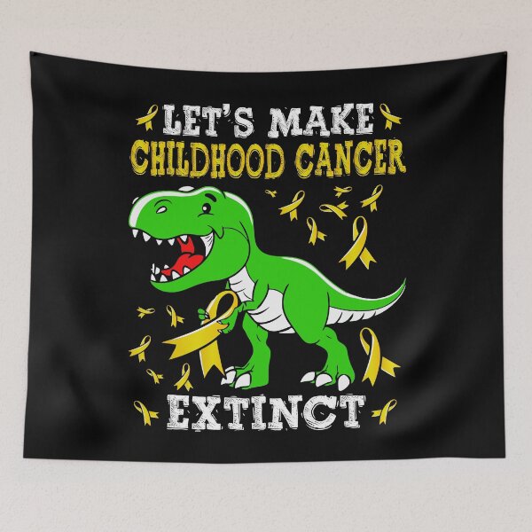 Item preview, Lets Make Childhood Cancer Extinct Dinosaur Trex Gold Ribbon designed and sold by MobyStickers.