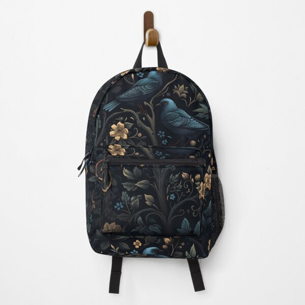 Item preview, Dark mood floral pattern with red birds designed and sold by dcrc.
