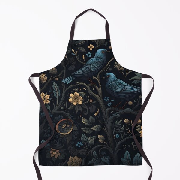 Item preview, Dark mood floral pattern with red birds designed and sold by dcrc.