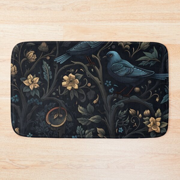 Item preview, Dark mood floral pattern with red birds designed and sold by dcrc.