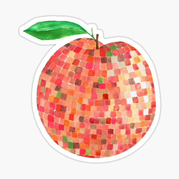Disco Ball Peach Sticker