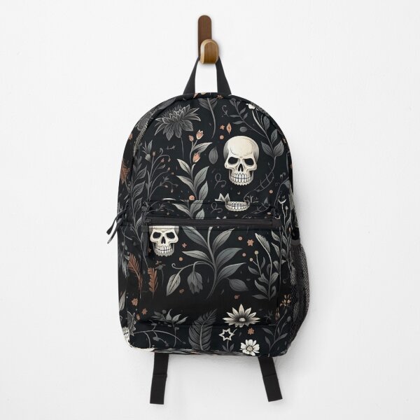 Item preview, dark mood floral pattern with skulls designed and sold by dcrc.