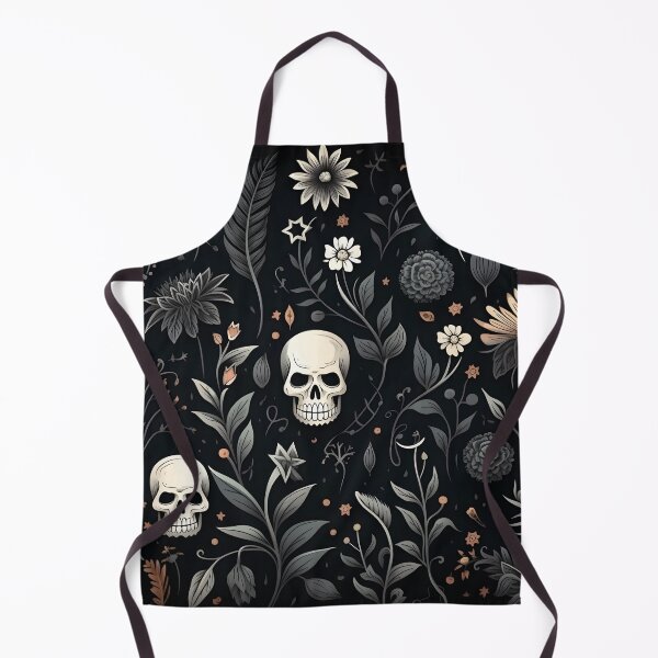 Item preview, dark mood floral pattern with skulls designed and sold by dcrc.