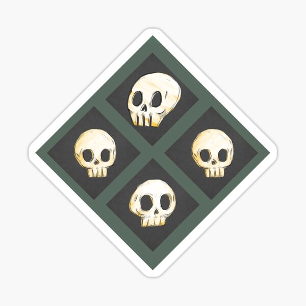 Tiling Skulls 3/4 - Green Sticker