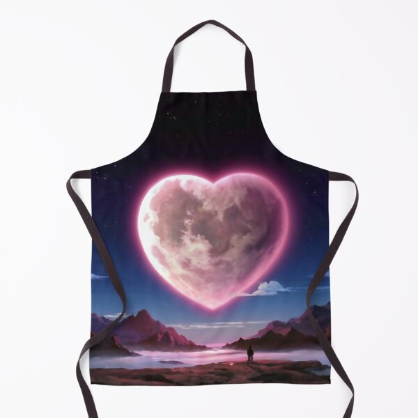 Item preview, Moon in pink heart shape designed and sold by M-Y-A-R-T-.