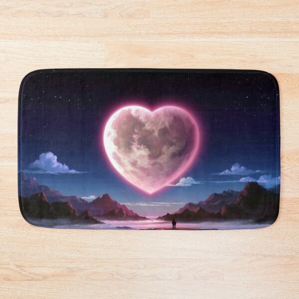 Item preview, Moon in pink heart shape designed and sold by M-Y-A-R-T-.