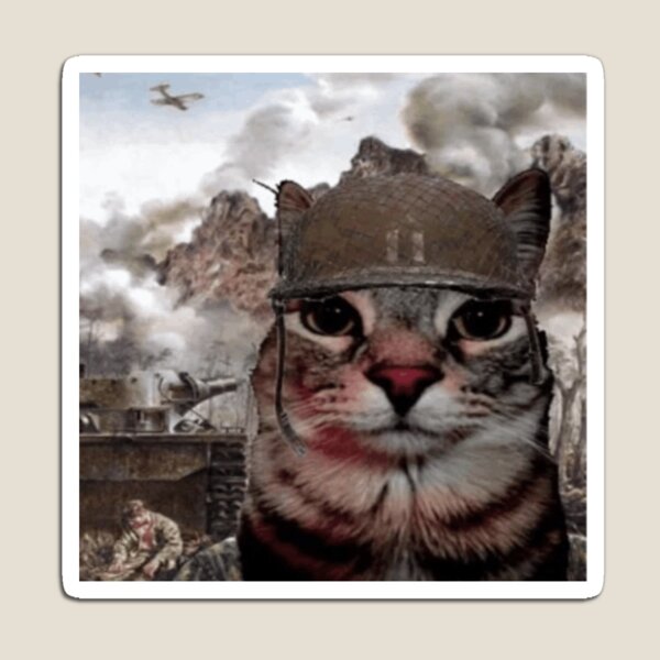 Item preview, War Cat - Thousand Yard Stare Meme designed and sold by memes.