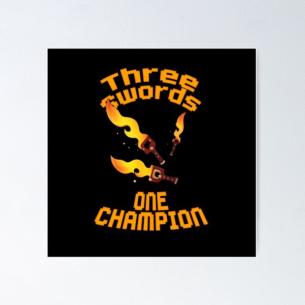 Item preview, Three Swords, One Champion - Liam Kit Design - Bedwars (Orange) designed and sold by TyxShop.