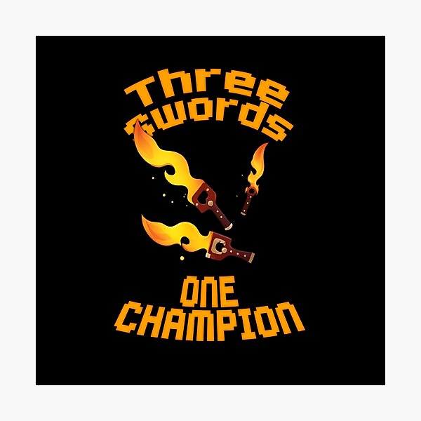 Item preview, Three Swords, One Champion - Liam Kit Design - Bedwars (Orange) designed and sold by TyxShop.