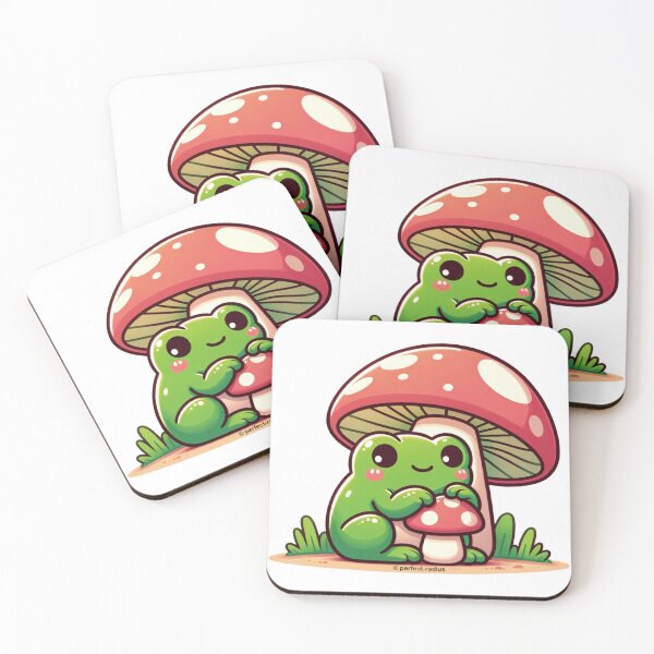 Item preview, Cute and kawaii Mushroom and Frog designed and sold by perfect-radius.