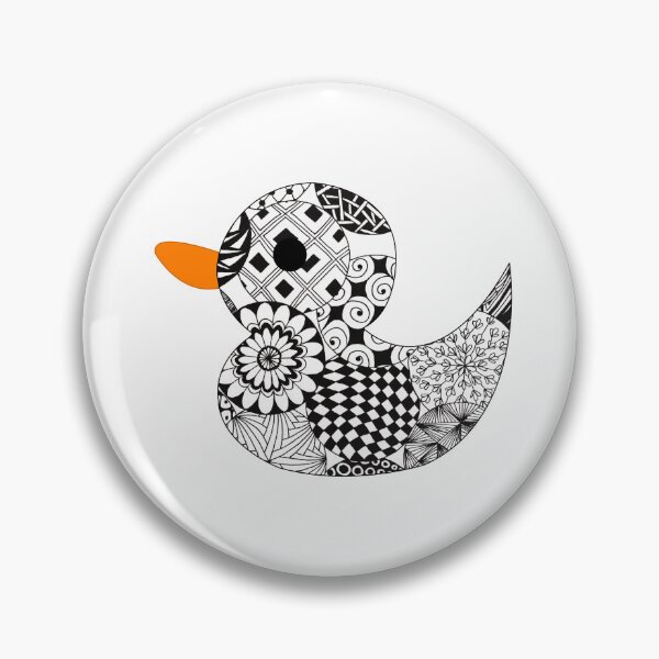 Item preview, Rubber Duck - Mindful Art - Black designed and sold by SquareKeyStudio.