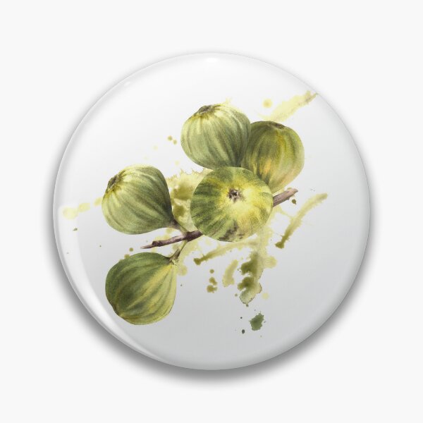 Item preview, Ripe green fig fruit sticker hand-drawn watercolor illustrations  designed and sold by BartolArt.