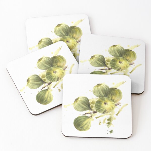 Item preview, Ripe green fig fruit sticker hand-drawn watercolor illustrations  designed and sold by BartolArt.