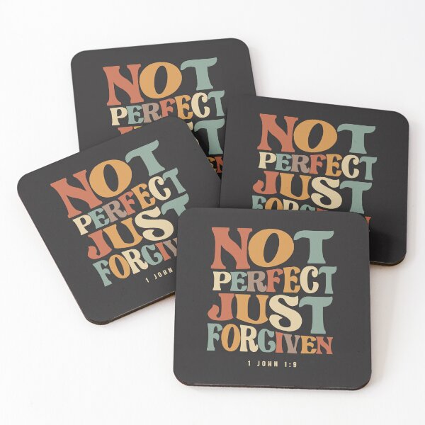 Item preview, Not Perfect, Just Forgiven 1 John 1:9 Christian Quote  designed and sold by cidolopez.
