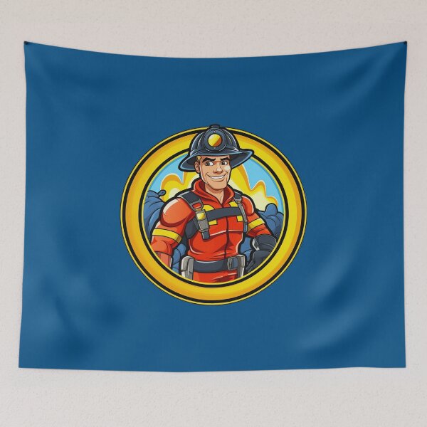 Item preview, Cartoon Superhero Firefighter designed and sold by BandA-Merch.