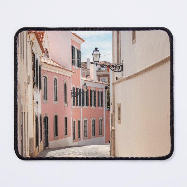 Item preview, Pastel houses in Cascais Portugal - vintage street and travel photography designed and sold by Christa Stroo Photography.