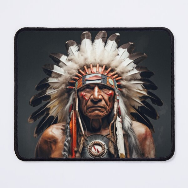 Item preview, Male Native American tribal chief with feather headdress and face paint designed and sold by cristina1001.