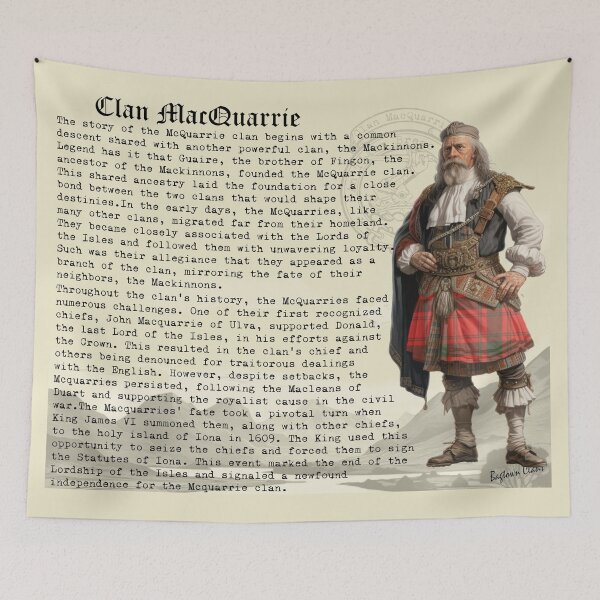 Item preview, MacQuarrie Scottish Clan History  designed and sold by BagTown Clans.