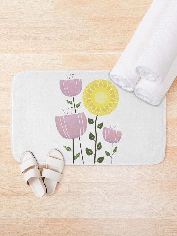 Thumbnail 2 of 6, Bath Mat, Mid Mod Flower Design designed and sold by CarlaBaremb.