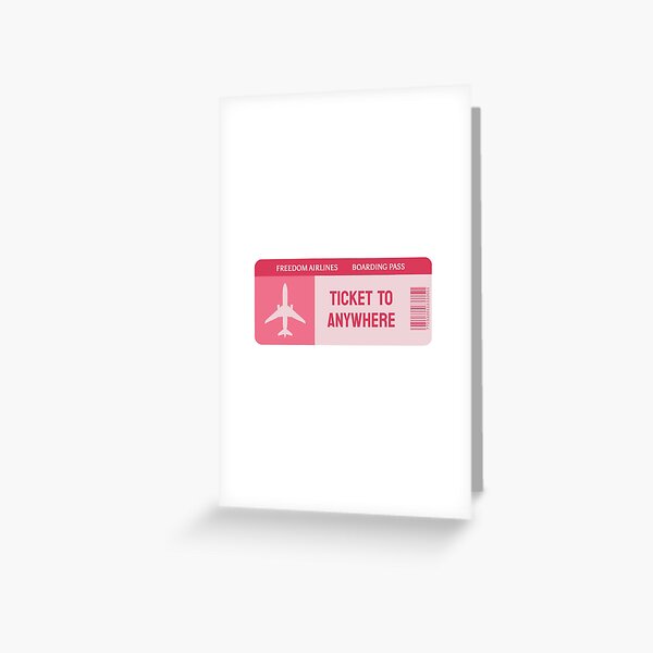 Item preview, Ticket to anywhere boarding pass freedom airlines pink designed and sold by wonderxwander.