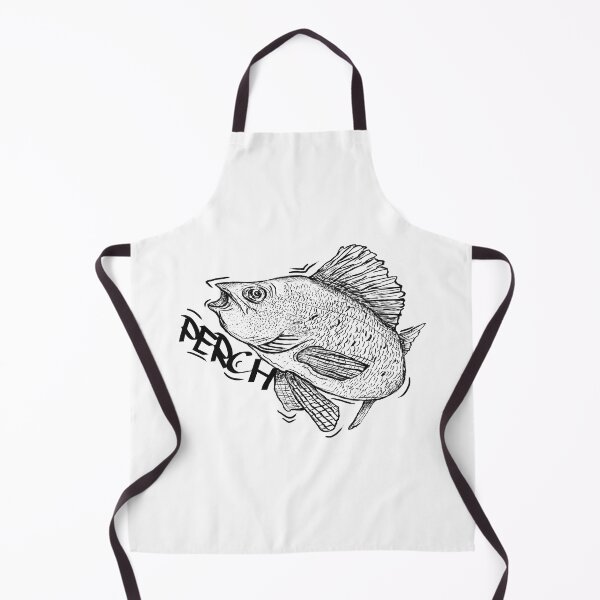 Item preview, Black and white illustration of a Perch in Graffiti Style designed and sold by FishingMD.