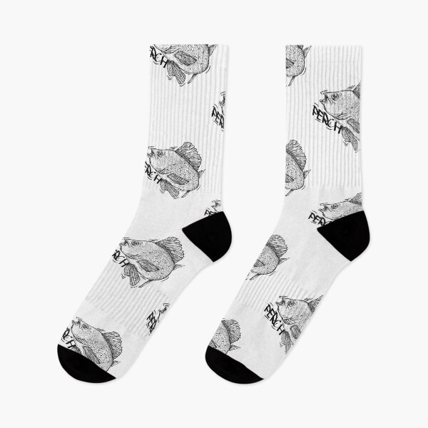 Item preview, Black and white illustration of a Perch in Graffiti Style designed and sold by FishingMD.