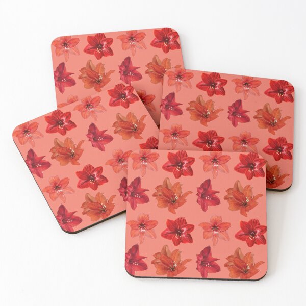 Item preview, Red Amaryllis Flowers - Set of 4 designed and sold by Vanessa Priest.