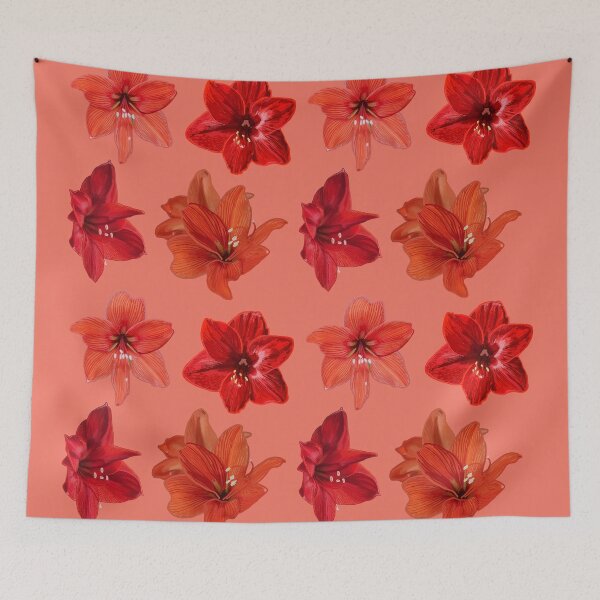 Item preview, Red Amaryllis Flowers - Set of 4 designed and sold by Vanessa Priest.