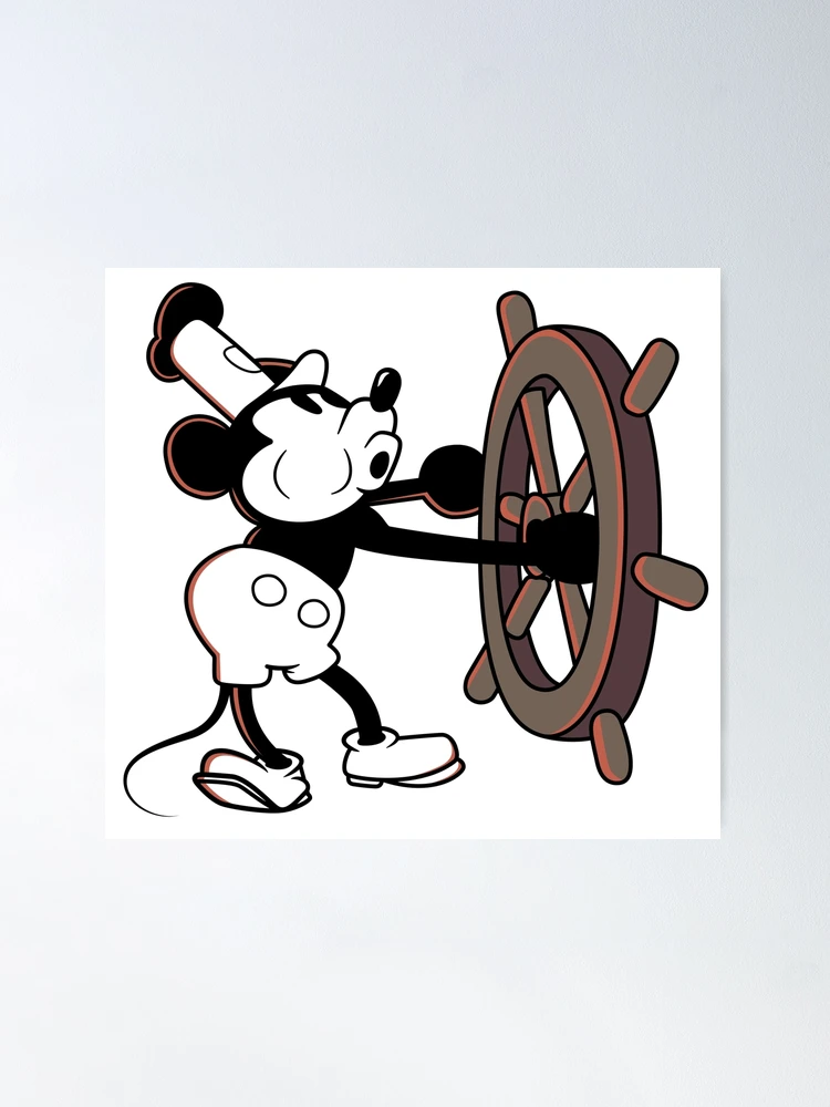 Assiette Décorative Vintage Mickey Et Minnie Mouse Bateau à Vapeur Willie - Japon Années 1930