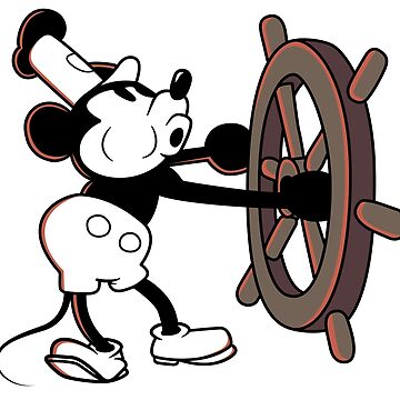 Artwork thumbnail, Steamboat Willie steamboat mickey, mickey mouse by therocketman