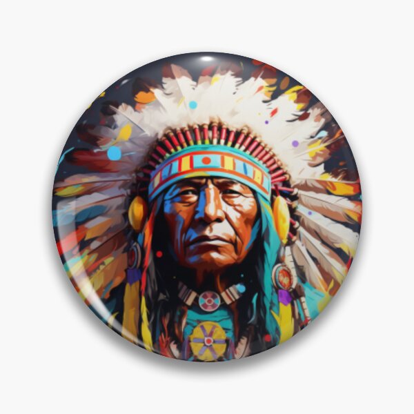 Item preview, Native American male tribal chief with feather headdress and face paint designed and sold by cristina1001.