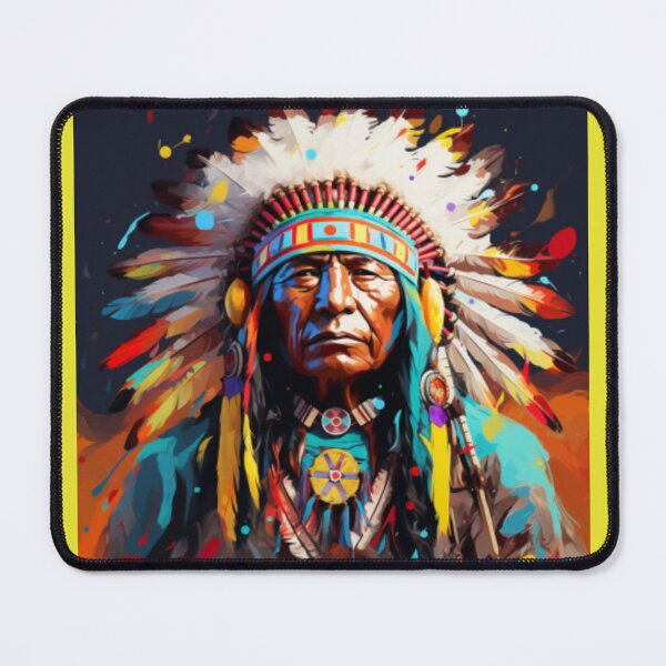 Item preview, Native American male tribal chief with feather headdress and face paint designed and sold by cristina1001.