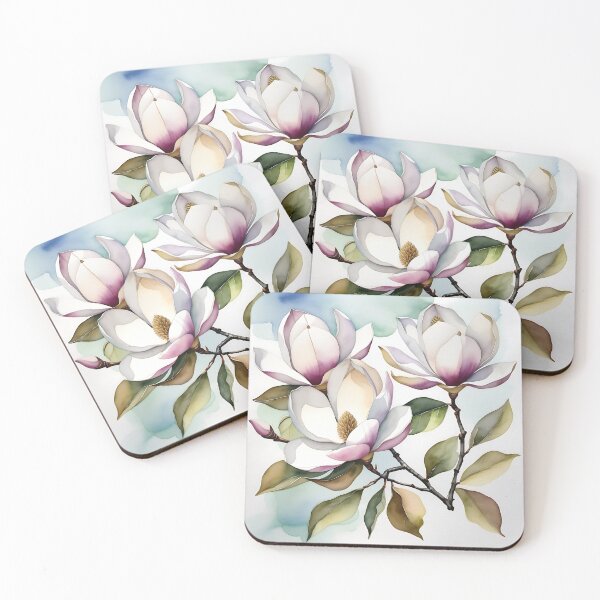 Item preview, Watercolor magnolias in bud designed and sold by IAmagineFR.