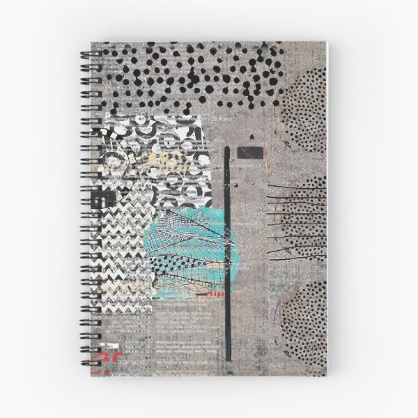 Item preview, Grey Teal Black and White Hand Sketched Abstract Art Collage designed and sold by Sheree Burlington.